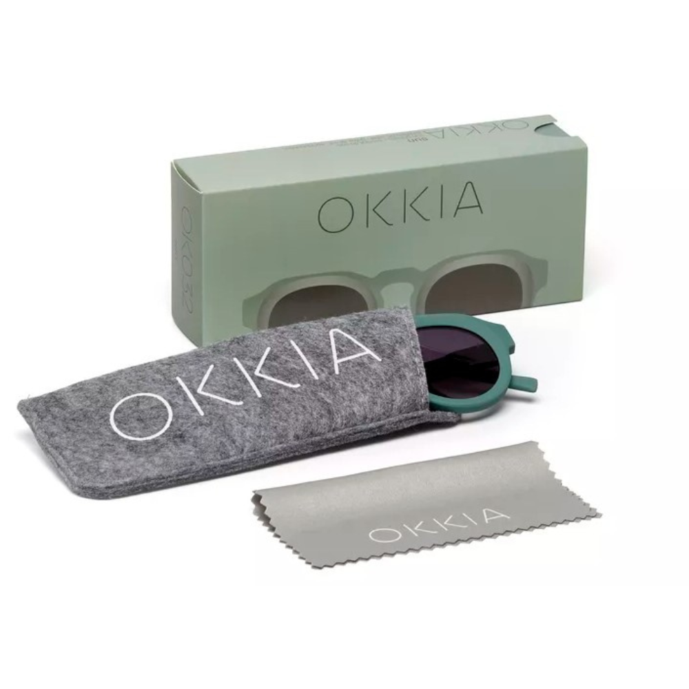 OCCHIALE DA SOLE MODELLO ZENO COLORE VERDE ACQUA OKKIA