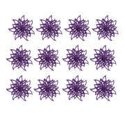 OFFERTA 12 FIORI NATALIZI CON CLIP VIOLA H5CM
