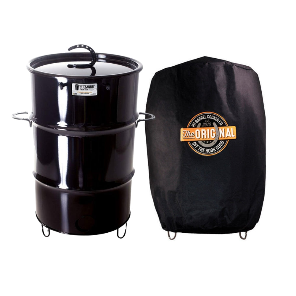 OFFERTA BARBECUE PIT BARREL AFFUMICATORE COOKER A CARBONE + COPERTURA PREMIUM NERA