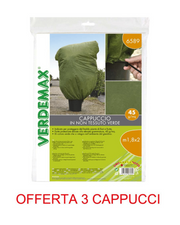 OFFERTA 3 CAPPUCCI DI PROTEZIONE TNT 1,8X2MT VERDE
