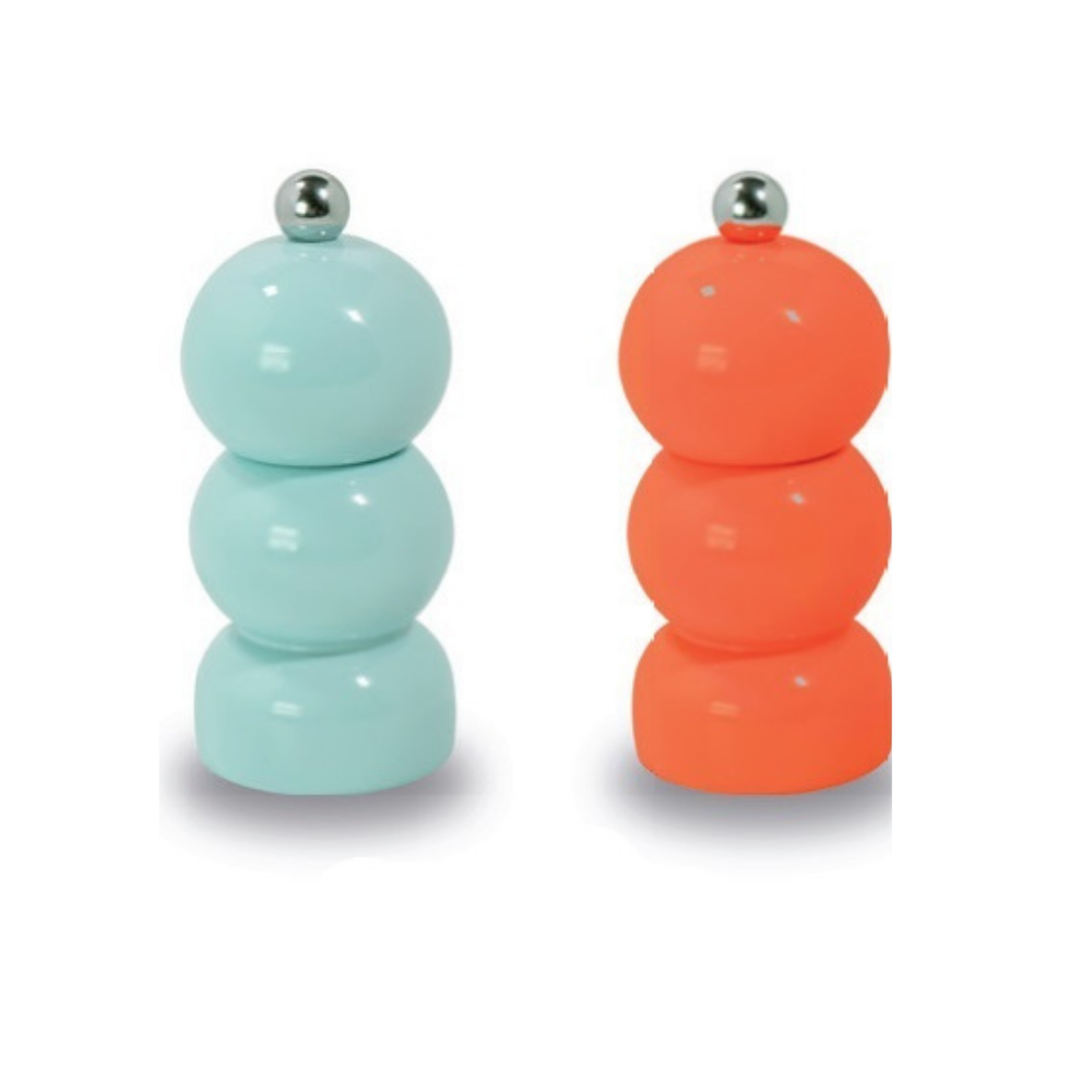SET MACINAPEPE E MACINASALE IN LEGNO CORALLO/CELESTE