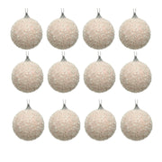 OFFERTA 12 PALLINE DI NATALE GLITTERATA D.8 CM ROSA PALLIDO