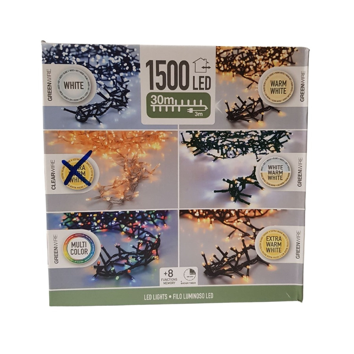 LUCI NATALE 1500 LED EXTRA BIANCO CALDO CON GIOCHI DI LUCE
