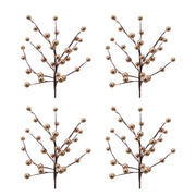 OFFERTA 4 RAMI PICK CON BACCHE ORO H26CM