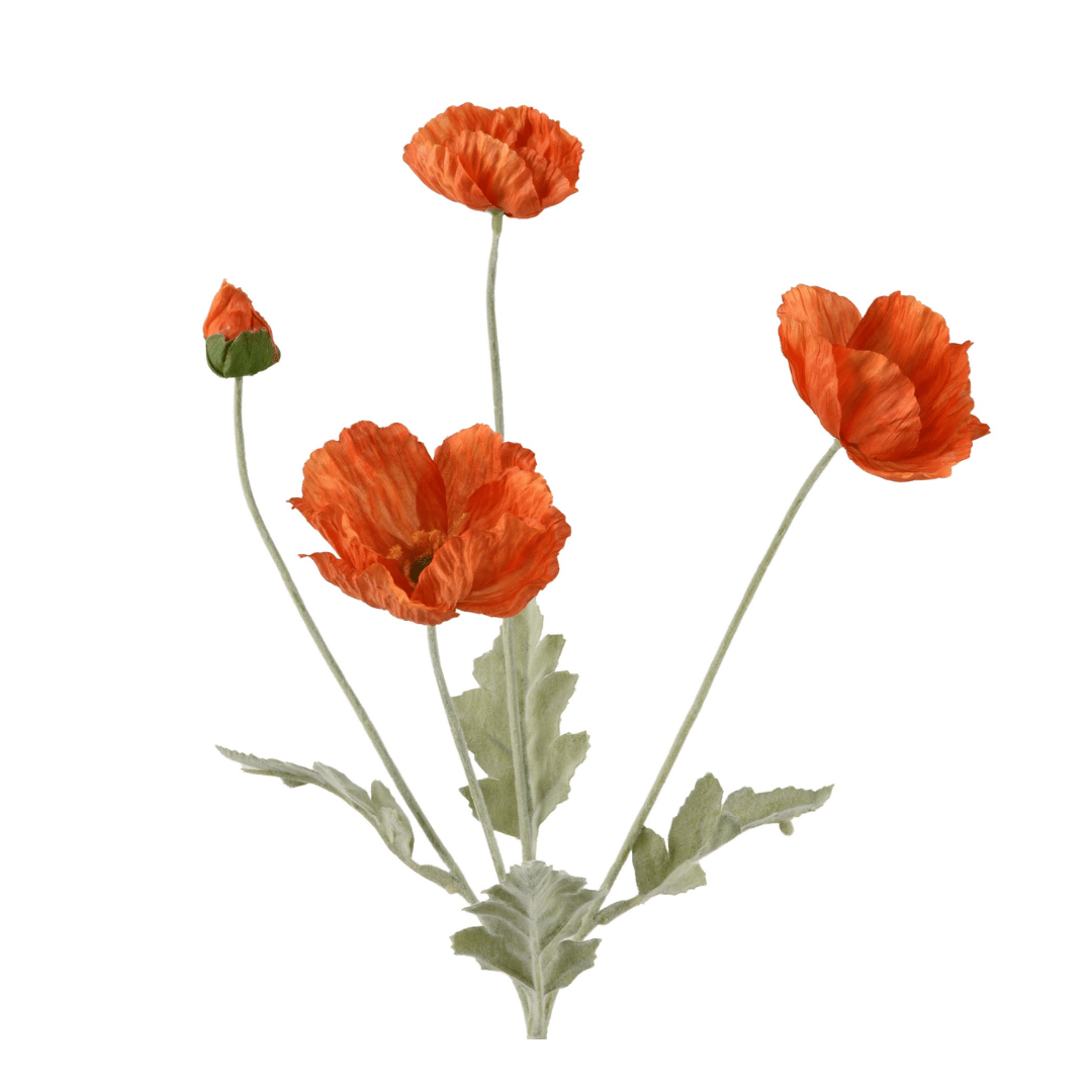 PAPAVERO ARTIFICIALE ARANCIONE H63 CM