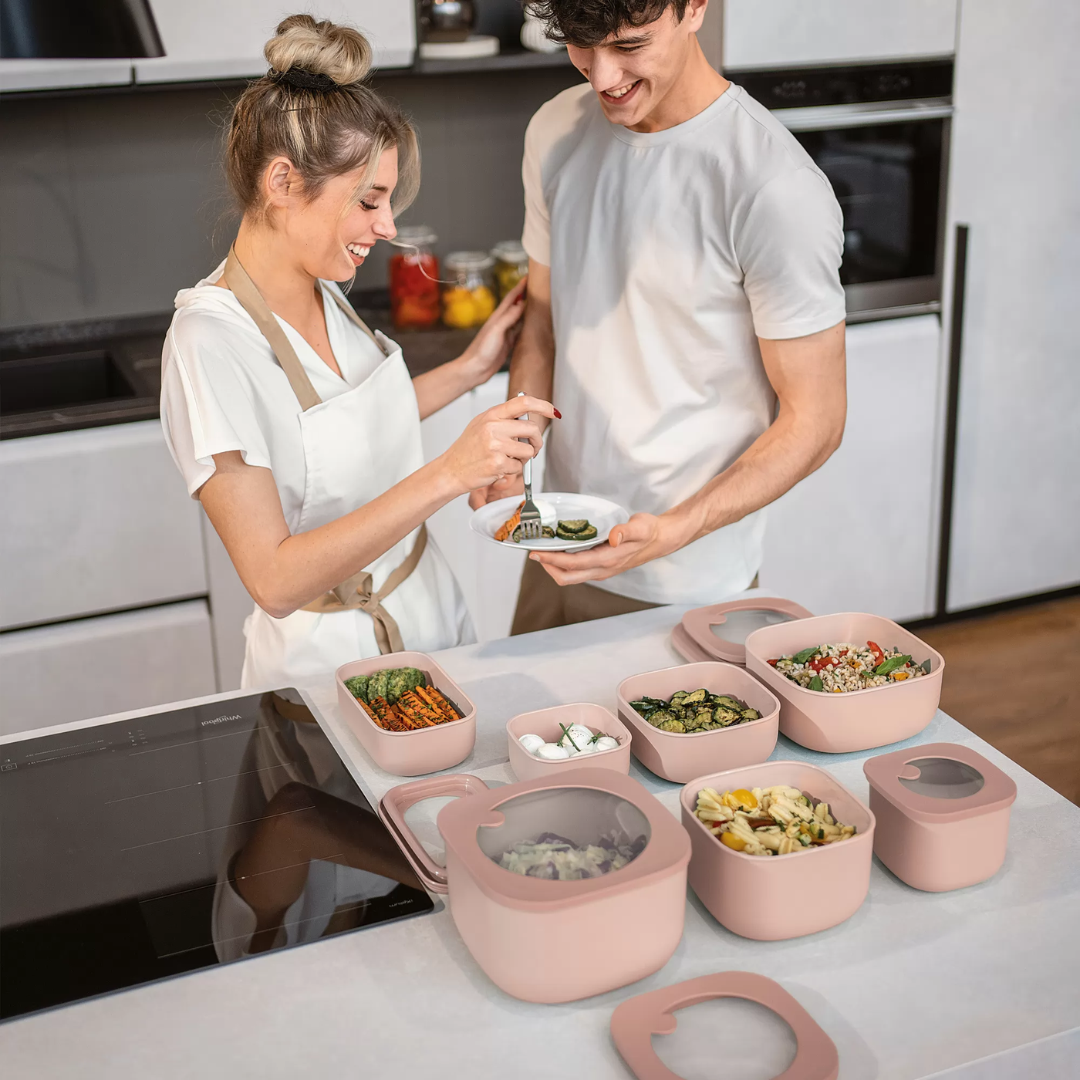 CONTENITORE ERMETICO 450CC "STORE&MORE BIO" PER FRIGO/FREEZER/FORNO A MICROONDE ROSA