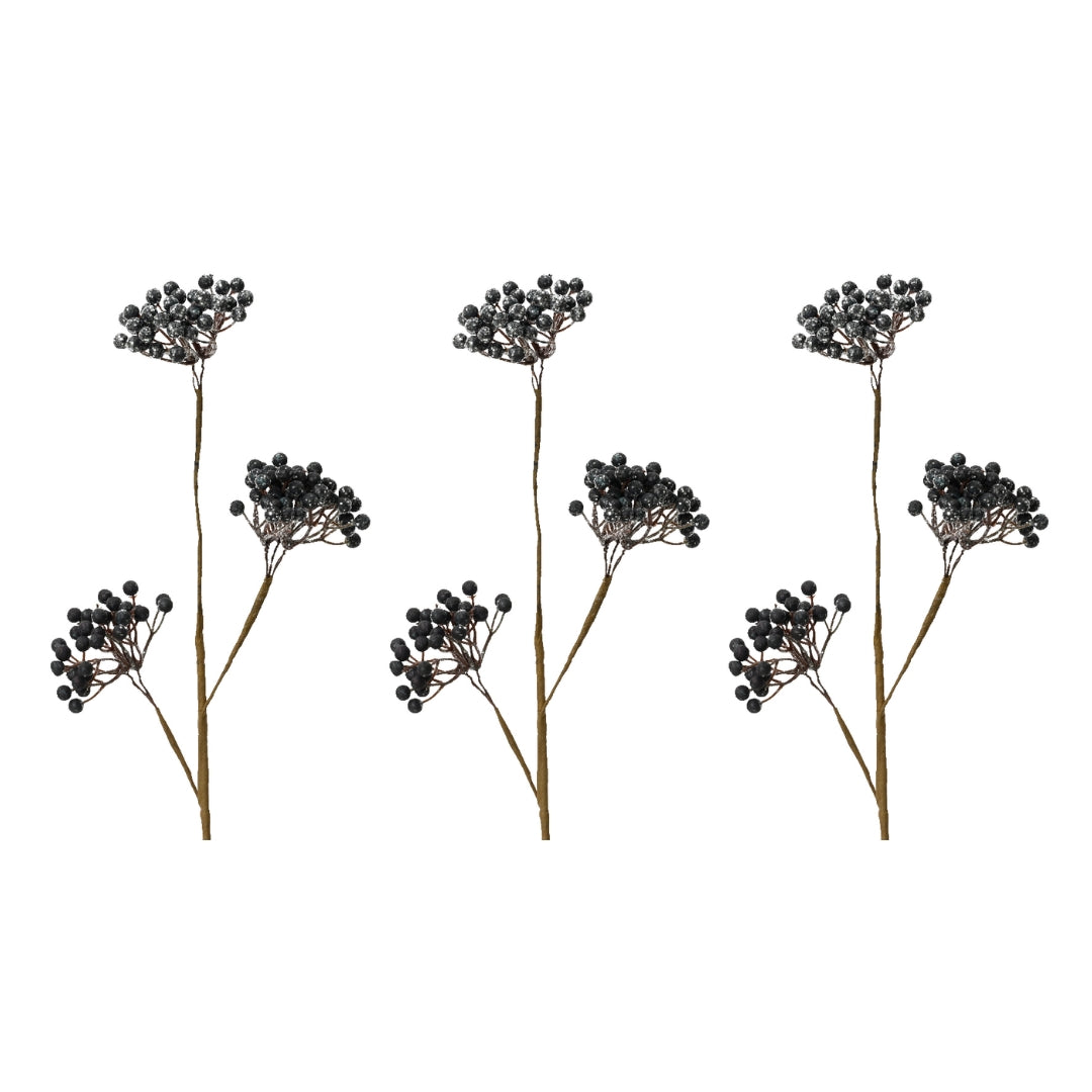OFFERTA 3 RAMI CON BACCHE 50CM NERO