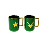 TAZZA STELLA/CERVO 400ML ORO E VERDE MODELLO ASSORTITO