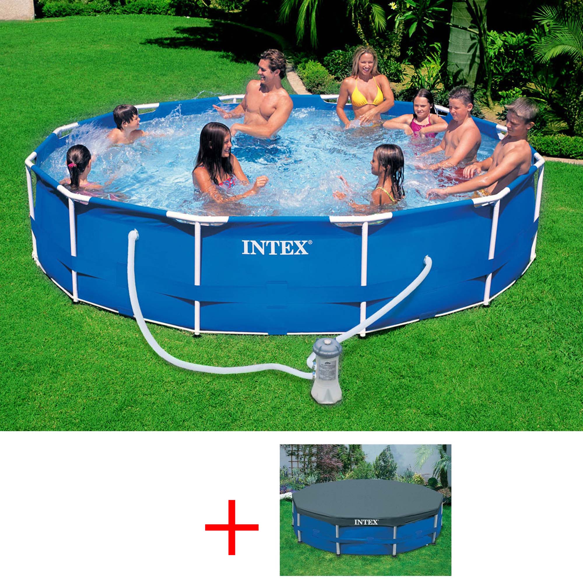 OFFERTA PISCINA METAL FRAME POOL CM 366X76 CON POMPA FILTRO + COPERTURA