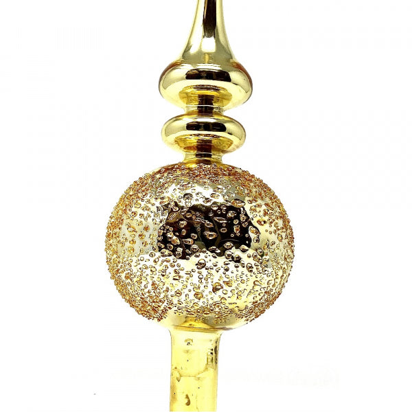 PUNTALE IN VETRO CON SFERA, H31CM, ORO