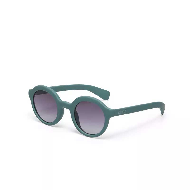 OCCHIALE DA SOLE MODELLO LAURO ROUND COLORE GREEN SAGE LENTI NERO GRADIENTE OKKIA