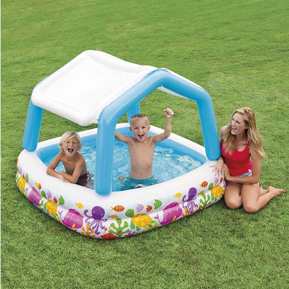 PISCINA ACQUARIO CON PARASOLE PER BAMBINI