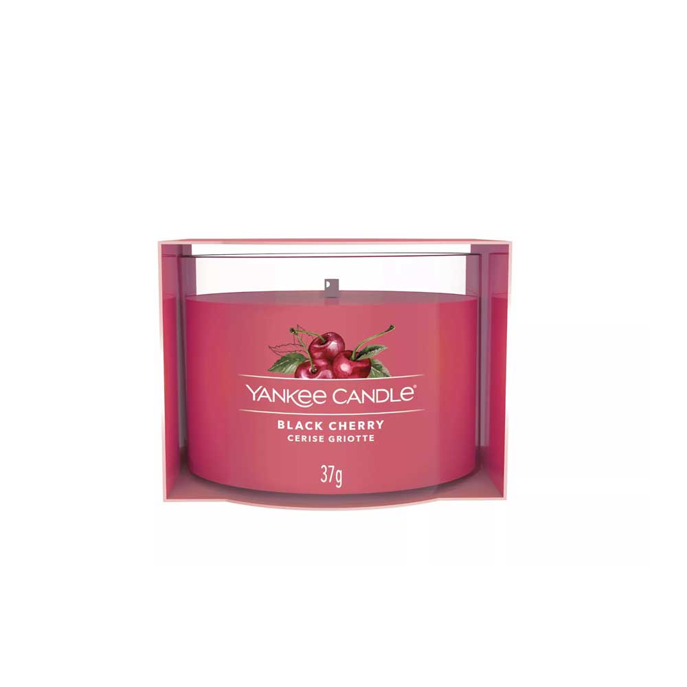 CANDELA PROFUMATA VOTIVE IN VETRO BLACK CHERRY