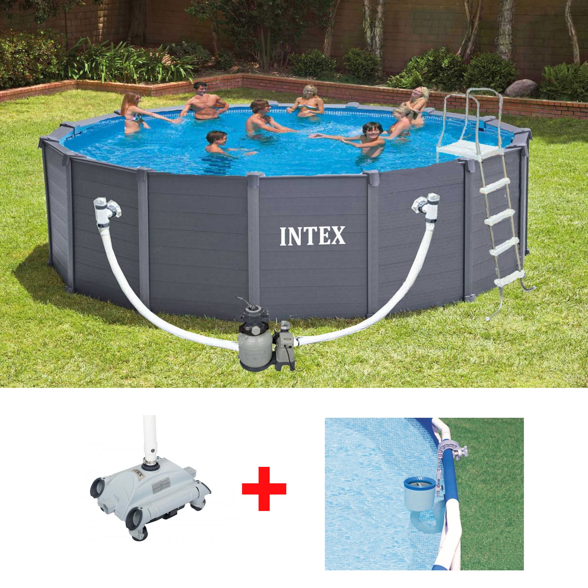 OFFERTA PISCINA GRAPHITE 478X124CM + ROBOT +SKIMMER