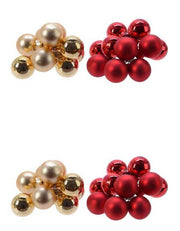 OFFERTA 4 GHIRLANDINE ASSORTITE CON PALLINE ATTACCATE ROSSE / ORO DIAM.2CM