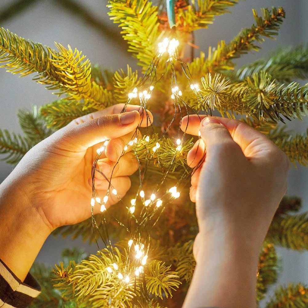 408 MICROLED BIANCO CALDO FLASH 180CM PER ALBERO DI NATALE