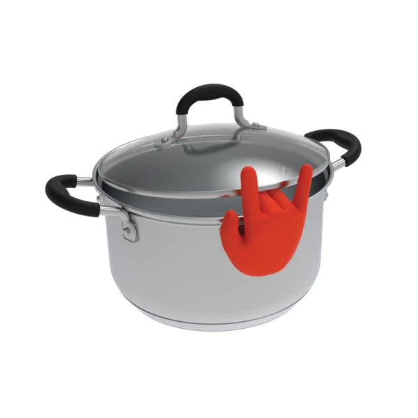 PORTA CUCCHIAIO ALZA COPERCHIO PENTOLA ROCK HAND ROSSO
