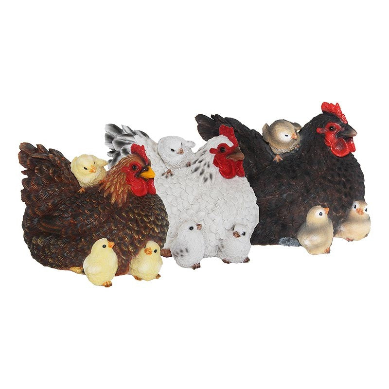 GALLINA SEDUTA CON 3 PULCINI ASSORTITA