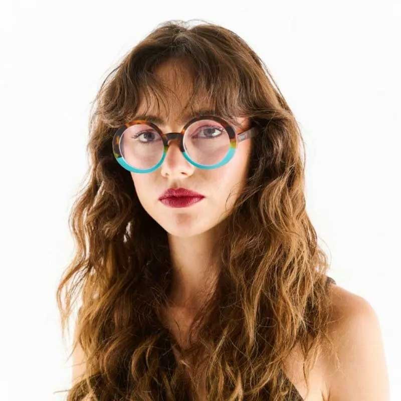 OCCHIALE DA LETTURA MODELLO LAURA COLORE HAVANA E BLU GRAD.+1.00 OKKIA