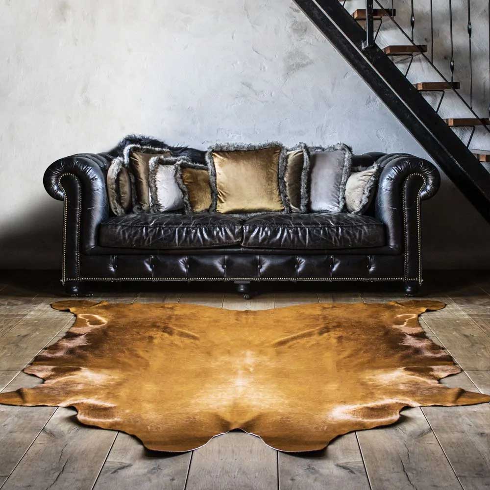 TAPPETO COLOR MARRONE COGNAC 250CM