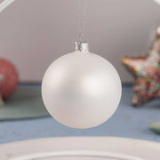 PALLINA DI NATALE BIANCO INVERNO 8CM
