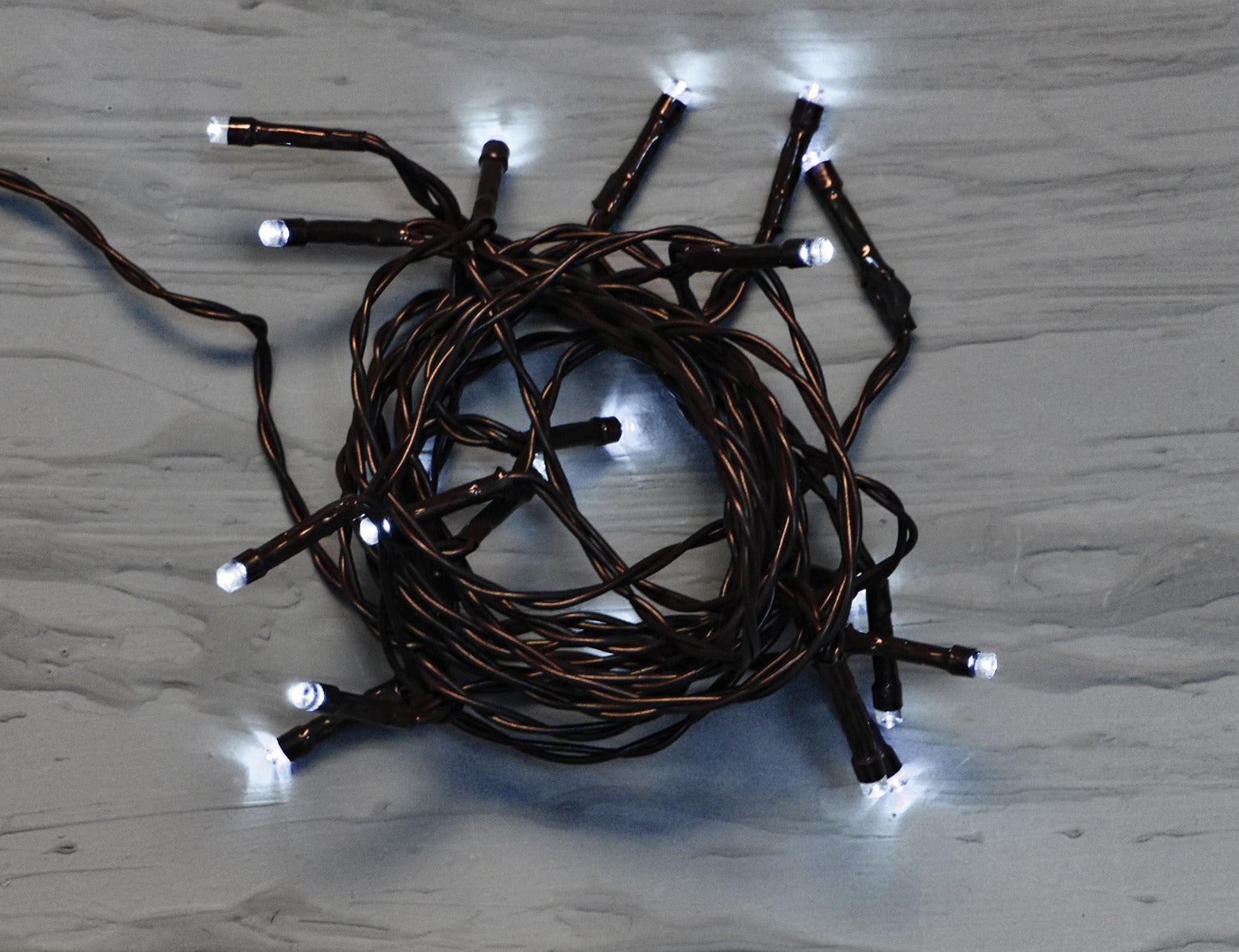 LUCI DI NATALE CATENA CON 20 LED BIANCO GHIACCIO 3MT