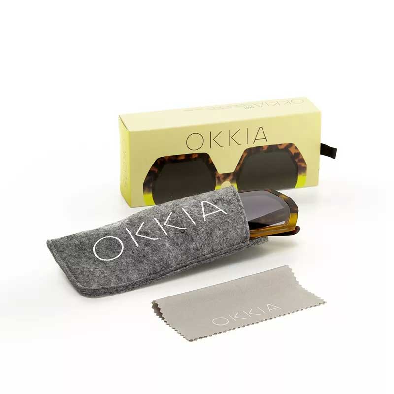OKKIA OCCHIALE DA SOLE PREMIUM ESAGONALE EMMA HAVANA YELLOW OKKIA