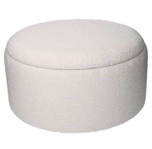 PUFF CONTENITORE IN TESSUTO BOUCLE' CREMA TONDO D.60H33CM