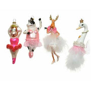 PENDENTE NATALIZIO IN VETRO ANIMALE BALLERINO H18CM ASSORTITO