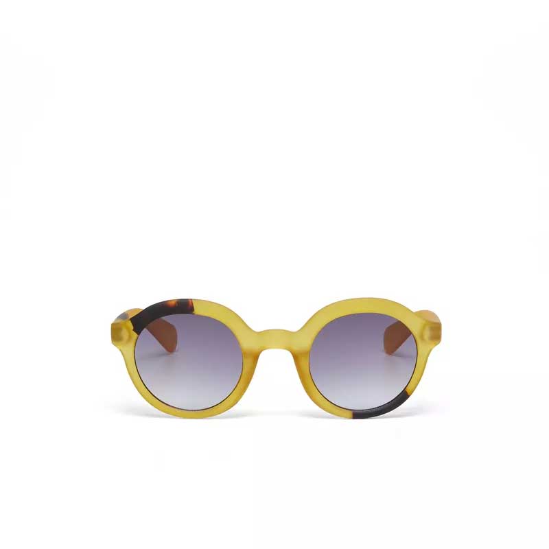 OCCHIALE DA SOLE MODELLO LAURO ROUND COLOREYELLOW LENTI NERO GRADIENTE OKKIA
