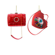 PENDENTE NATALIZIO A FORMA DI BORSETTA ROSSA 10CM ASSORTITO