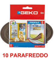 OFFERTA 10 PARAFREDDO MARRONE IN GOMMA PER PORTE E FINESTRE 9MM 6 MT
