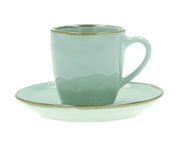 TAZZA CAFFE CON PIATTINO VERDE ACQUA LINEA CONCERTO