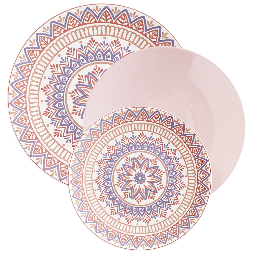 SERVIZIO SET TAVOLA 18PZ GRANADA ROSE E TULIPANI