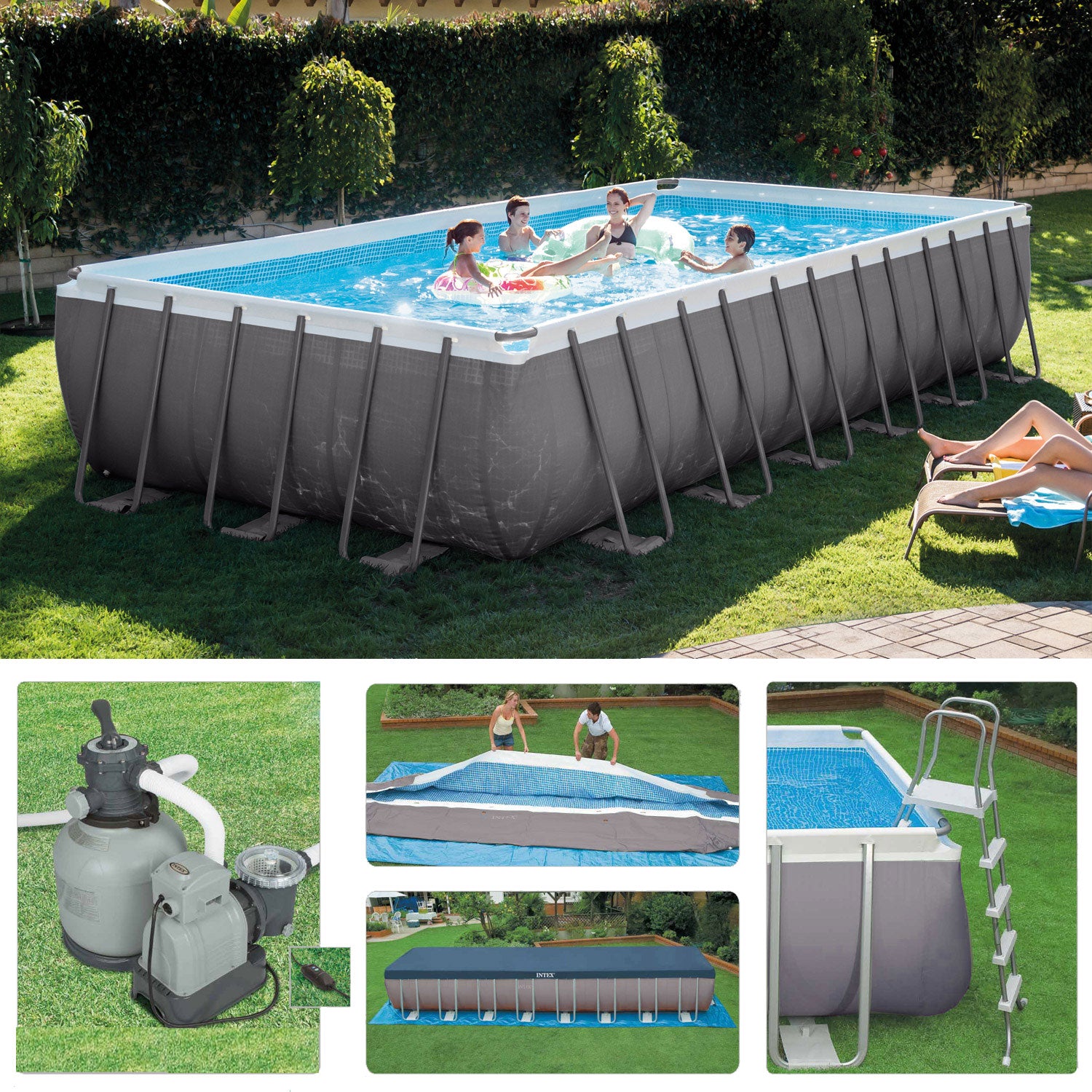 PISCINA ULTRA FRAME CM 732X366X132 + POMPA FILTRO A SABBIA