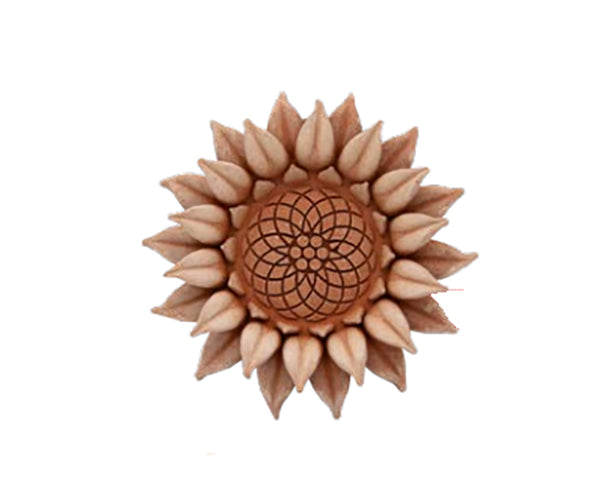 DECORAZIONE FIORE PETALI GIRASOLE CM.15 IN TERRACOTTA