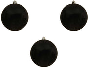 OFFERTA 3 PALLINE DI NATALE 14 CM NERO LUCIDO