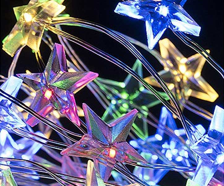 40 MICROLED STELLE MULTICOLOR A BATTERIA