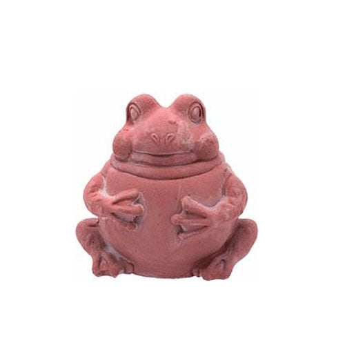 DECORAZIONE RANOCCHIO GRASSO RIFINITA A MANO 17 CM IN TERRACOTTA