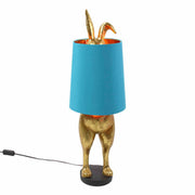 LAMPADA DA TAVOLO CONIGLIO 24X24X74CM ORO/TURCHESE
