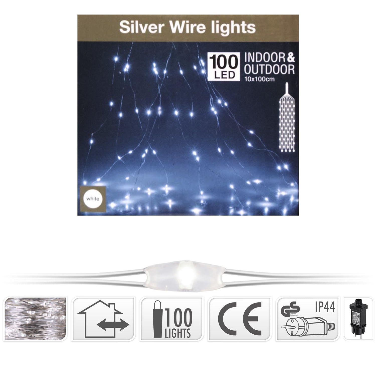 100 MICROLED BIANCO FREDDO CASCATA 100CM