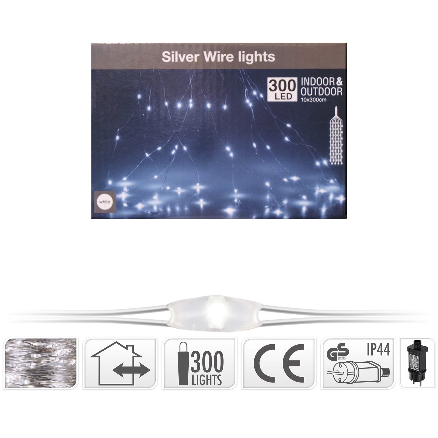 300 MICROLED BIANCO FREDDO CASCATA 100CM