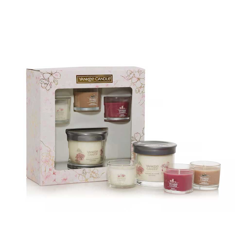 CONFEZIONE REGALO CON 3 CANDELE TUMBLER
