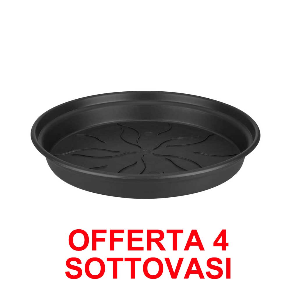 OFFERTA 4 SOTTOVASO GREEN BASICS SAUCER 22CM LIVING BLACK
