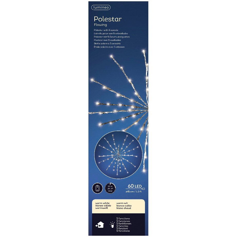 STELLA POLARE APPENDIBILE CON 60 LED BIANCO CALDO 45CM