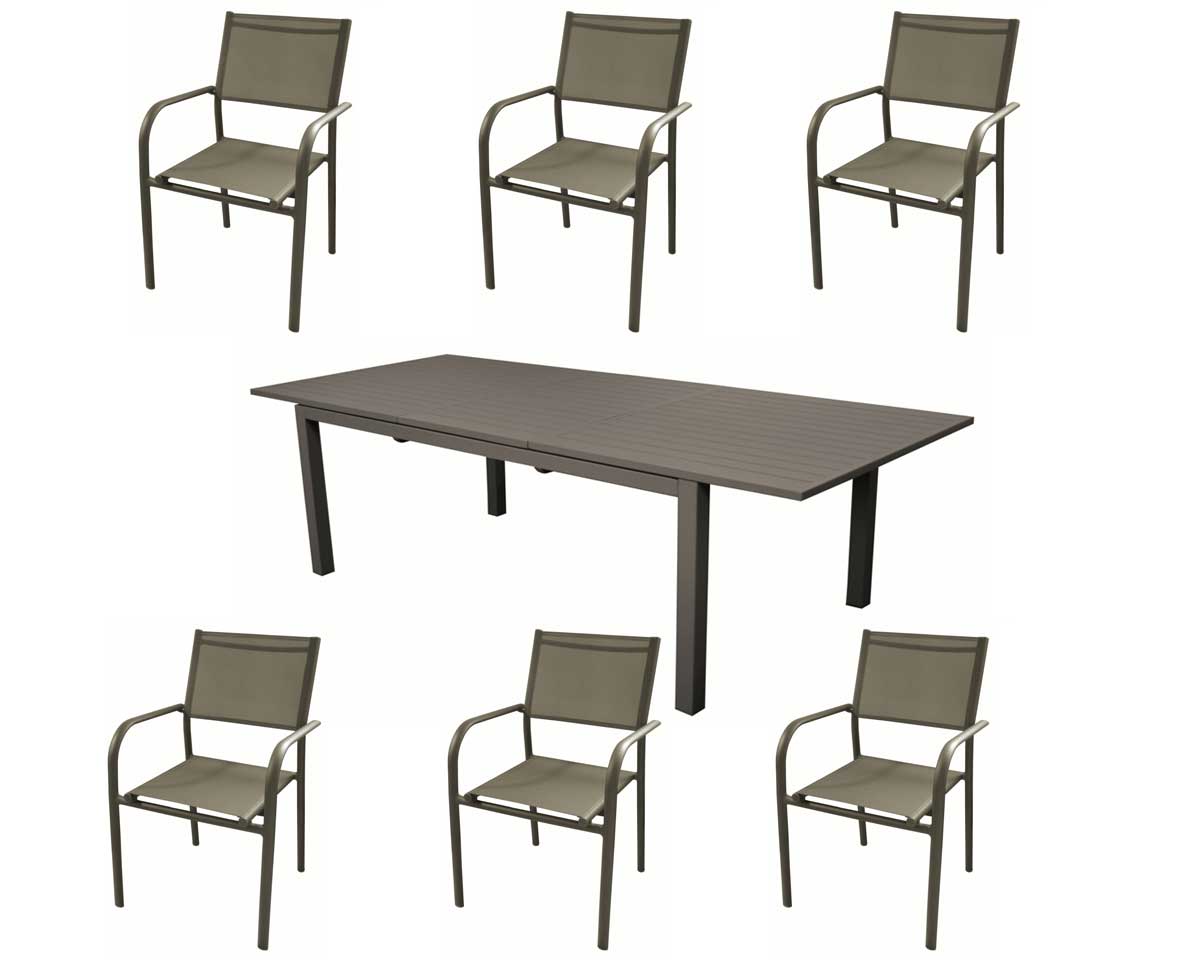 OFFERTA TAVOLO TRIESTE 180/240 CON 6 POLTRONE DUCA CAFFE
