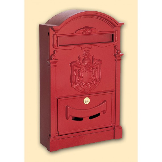 CASSETTA POSTALE SINGOLA IN ALLUMINIO ANODIZZATO ROSSA