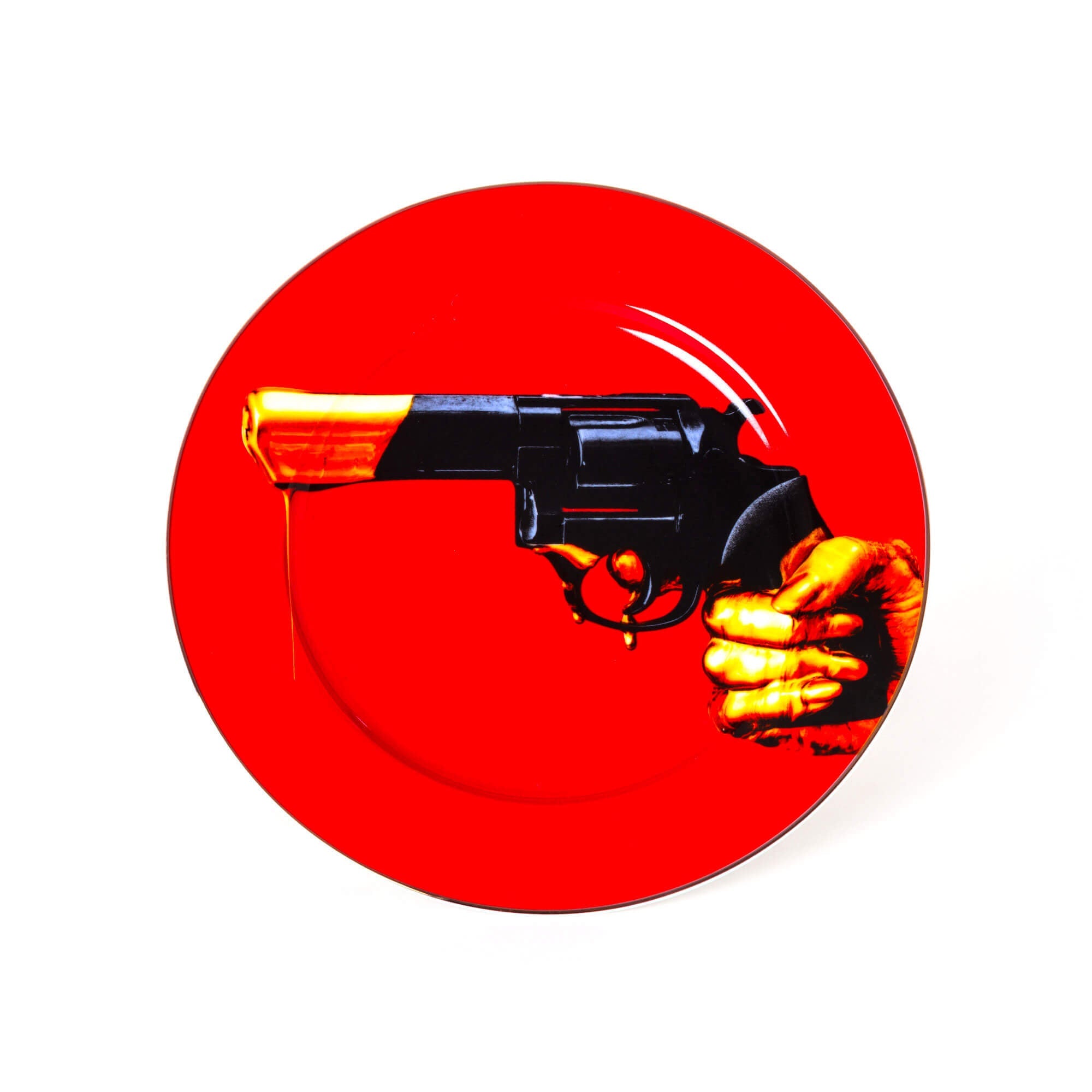 Piatto in Porcellana Revolver Gold Border D 27cm Seletti