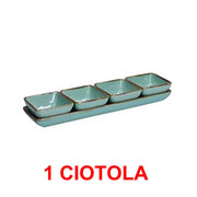 CIOTOLA QUADRATA 8CM VERDE ACQUA LINEA CONCERTO