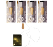 OFFERTA 4 TAPPI CON 8 MICROLED PER BOTTIGLIA LINEARI LUCI BIANCO CALDO